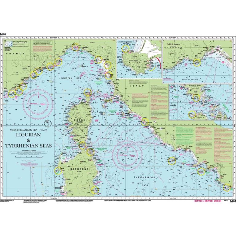 Λιγυρία και Τυρρηνική Θάλασσα – M40 Ναυτικός Χάρτης Imray