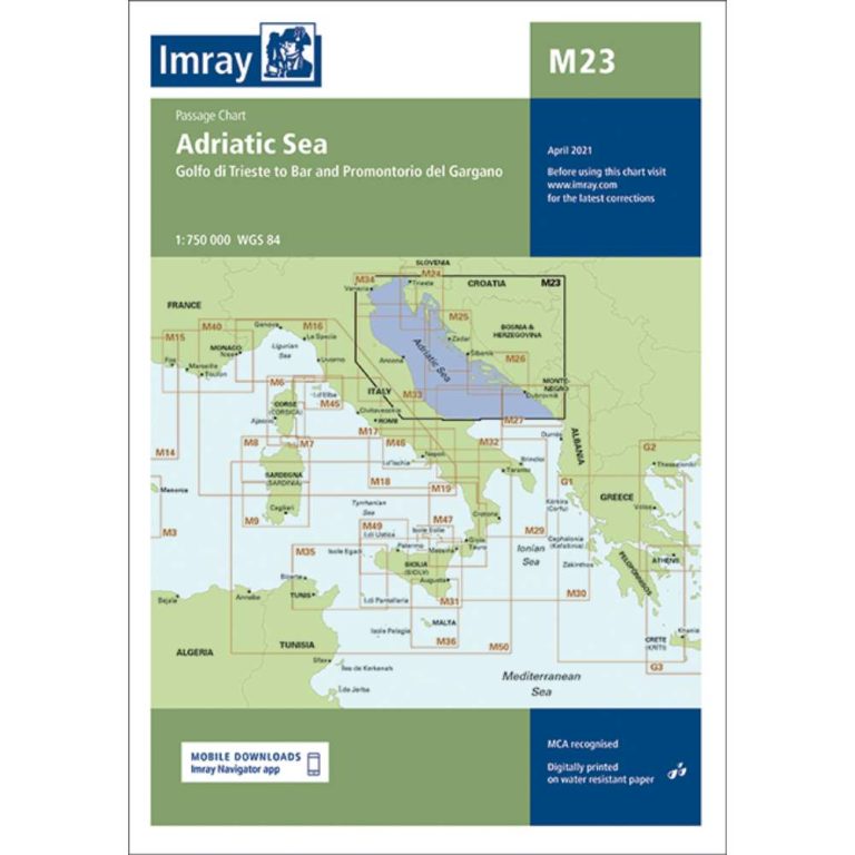 Αδριατική – M23 Ναυτικός Χάρτης Imray