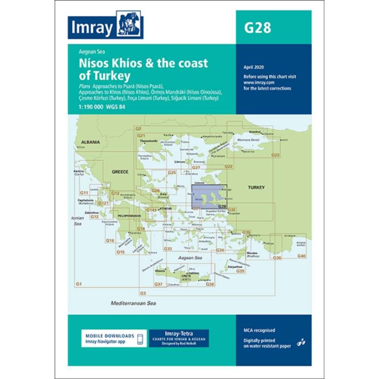 Χίος και Ακτές Τουρκίας - G28 Ναυτικός Χάρτης Imray