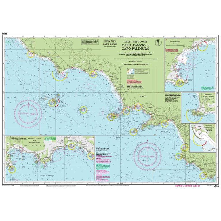 Ιταλία Capo d'Anzio έως Palinuro – M18 Ναυτικός Χάρτης Imray