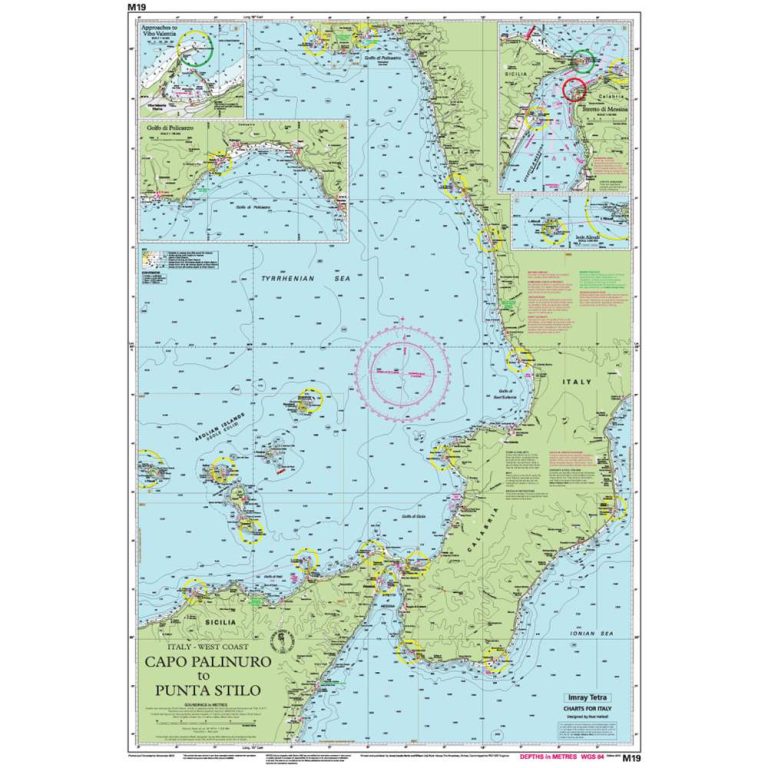 Ιταλία Capo Palinuro έως Punta Stilo – M19 Ναυτικός Χάρτης Imray