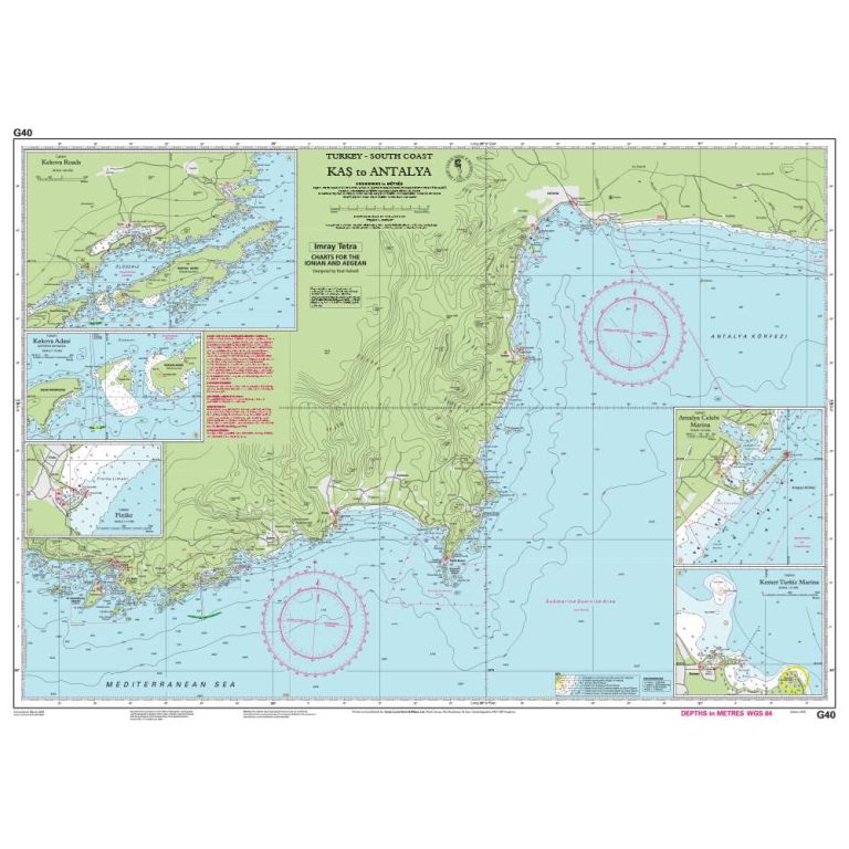 Κας έως Αττάλεια (Τουρκία) – G40 Ναυτικός Χάρτης Imray