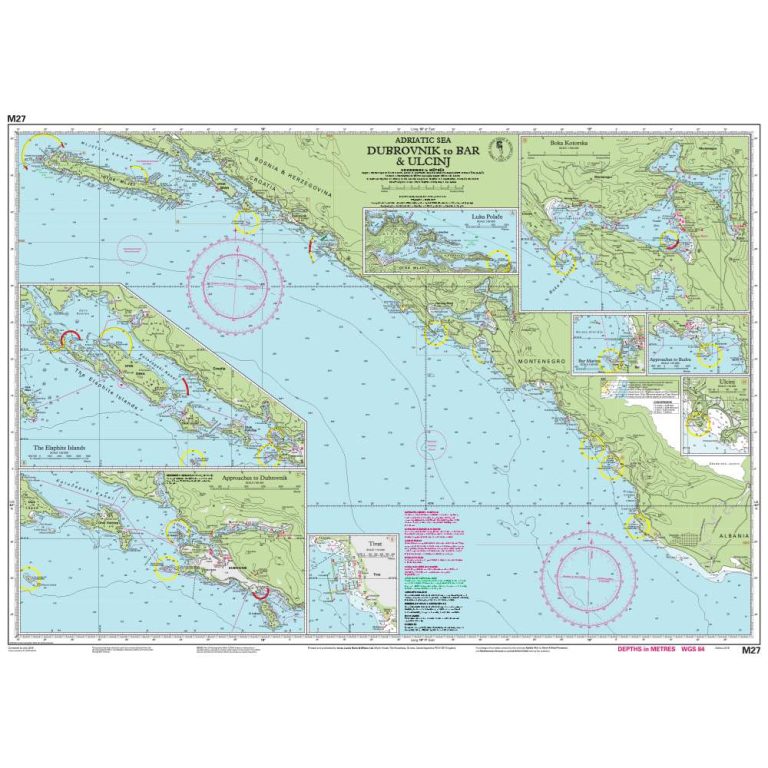 Κροατία Dubrovnik έως Bar – M27 Ναυτικός Χάρτης Imray