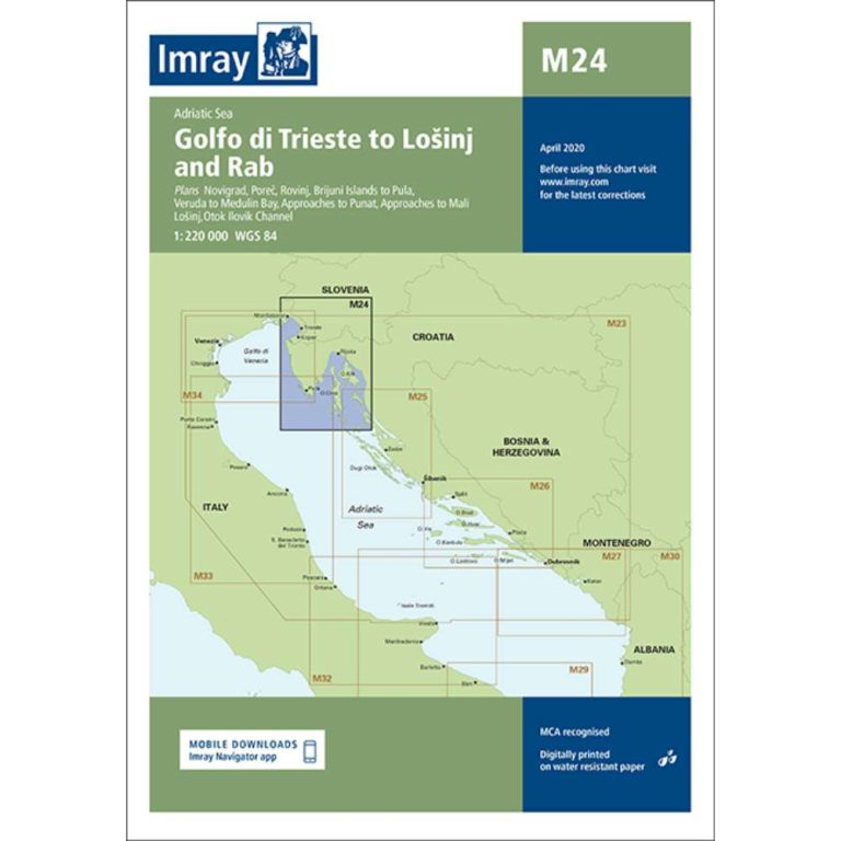 Κροατία Golfo di Trieste έως Lošinj – M24 Ναυτικός Χάρτης Imray