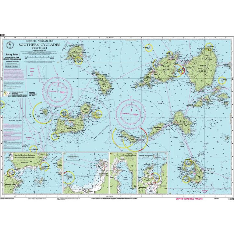 Νότιες Κυκλάδες (Δυτική Πλευρά) - G33 Ναυτικός Χάρτης Imray
