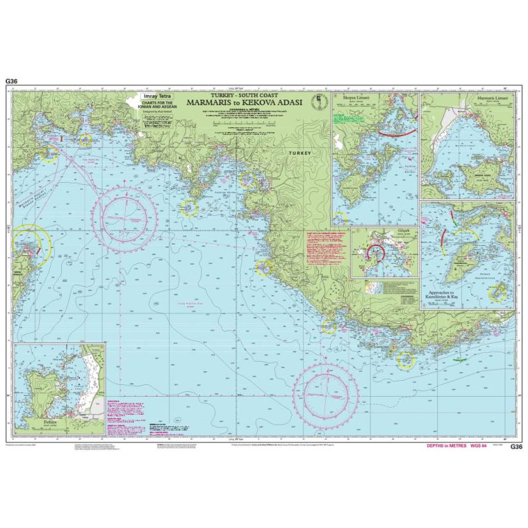 Τουρκία Νότιες Ακτές - G36 Ναυτικός Χάρτης Imray