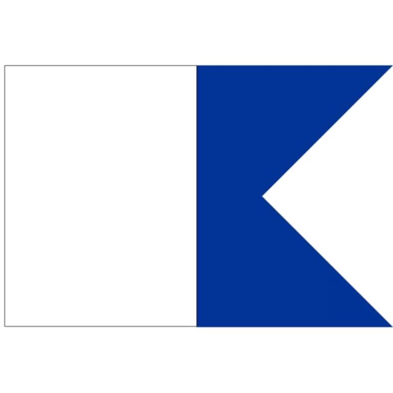 Σημαία σήμα Α δύτης υπό την επιφάνεια